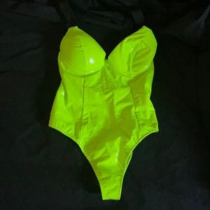 COPY - Latex Neon Yellow Swim Suit